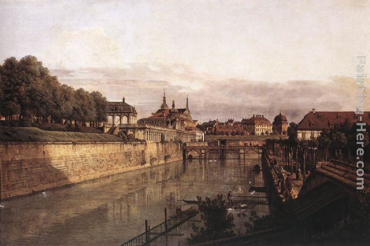 Zwinger Waterway painting - Bernardo Bellotto Zwinger Waterway art painting